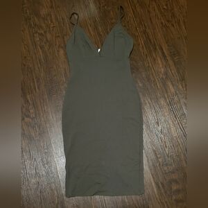 Elegant Olive Green Women's Dress